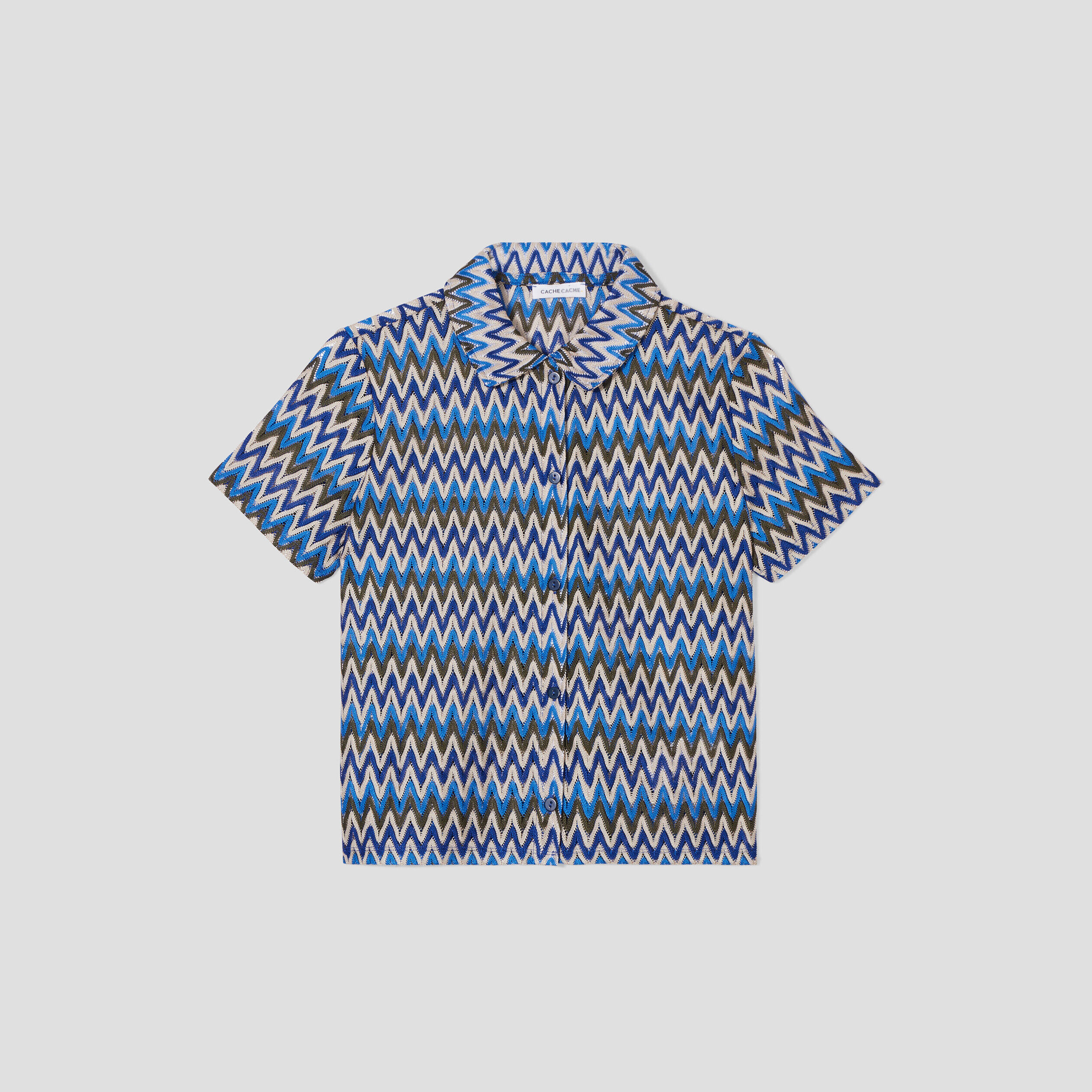 Chemise manches courtes vert foncé femme | Cache Cache