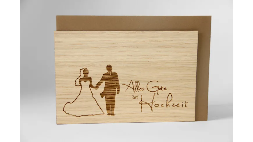 Original Holzgrußkarte - Alles Gute zur Hochzeit