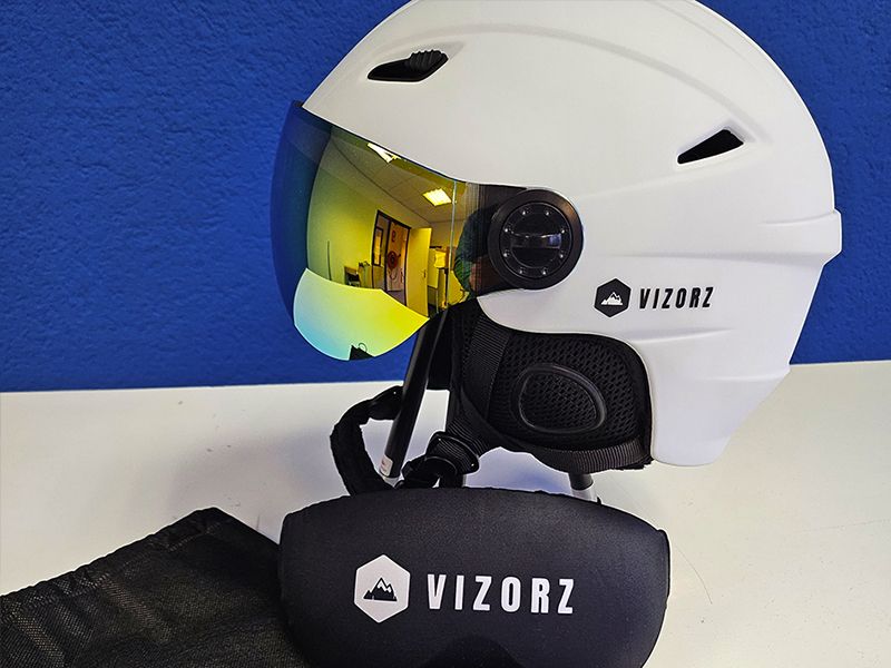 Vizorz 58 - 61 cm Weiße Skihelm Mit Visier