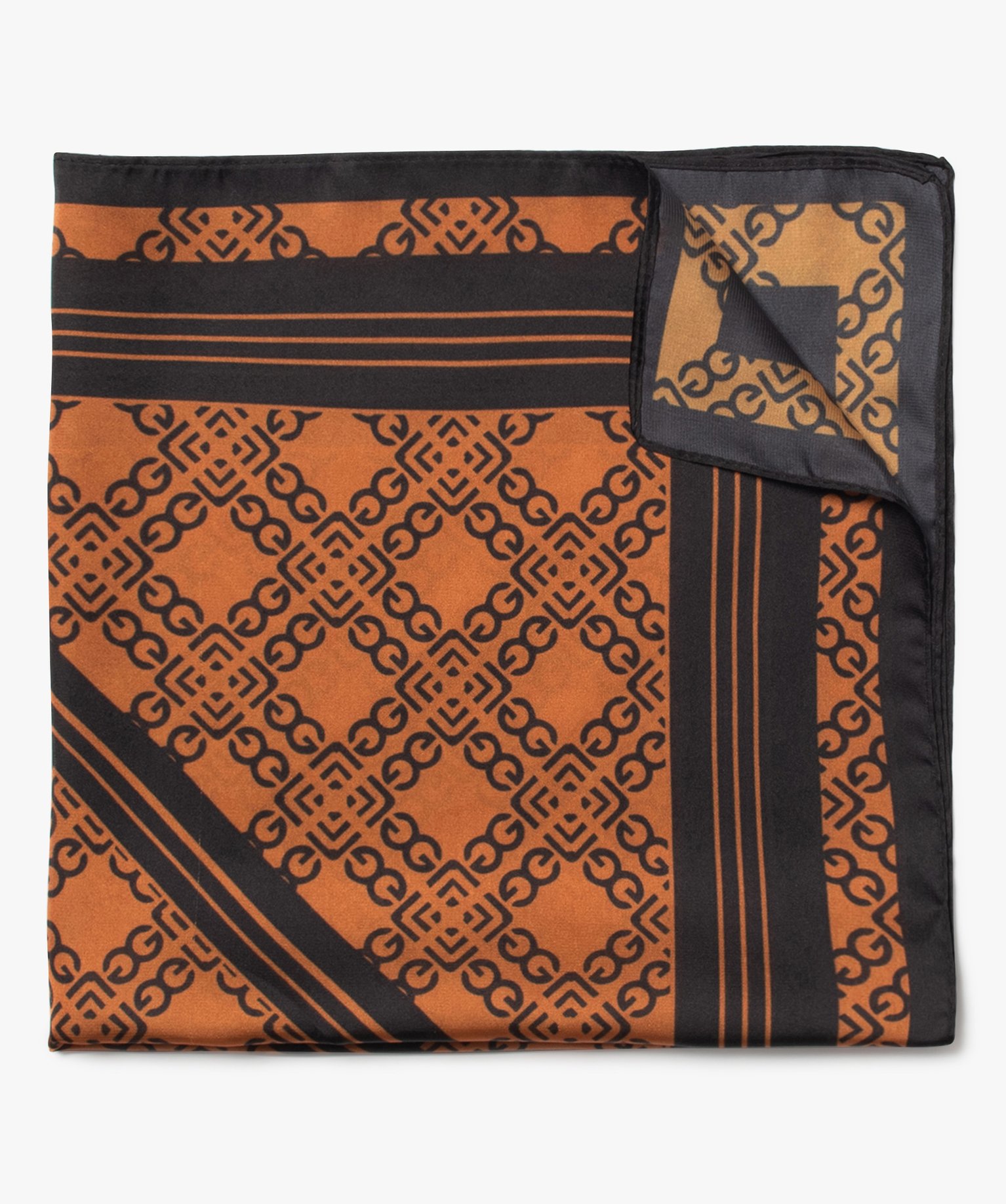 Foulard carré en satin femme marron | GEMO