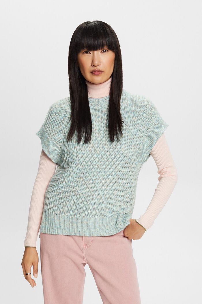 Ärmelloser Rippstrickpullover