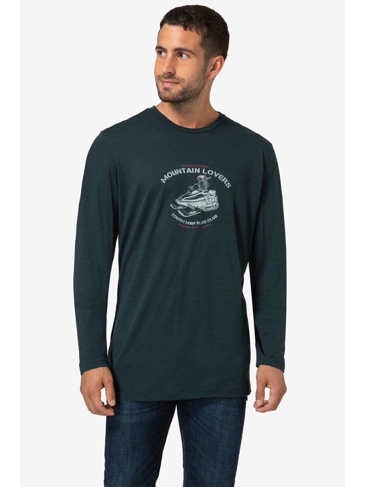 super.natural Merino Longsleeve M SLED CLUB LS in blau günstig kaufen