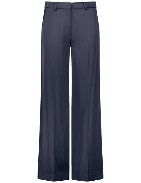 Weite Hose aus fließendem Satin