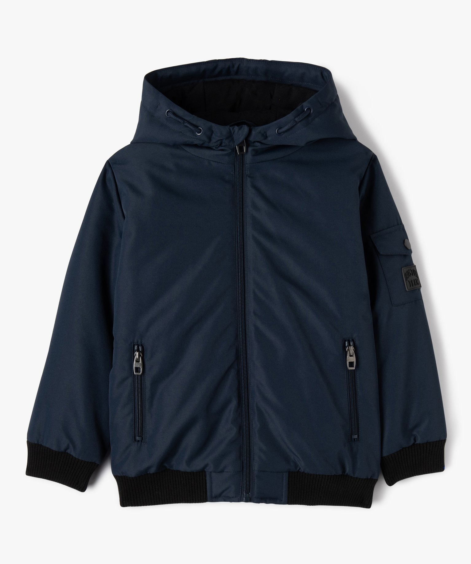 Blouson à capuche déperlant avec intérieur rembourré gar... marine | GEMO