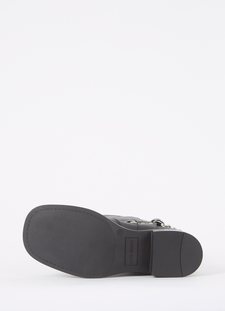 Ghete biker din piele Steve Madden Beau-C cu cataramă