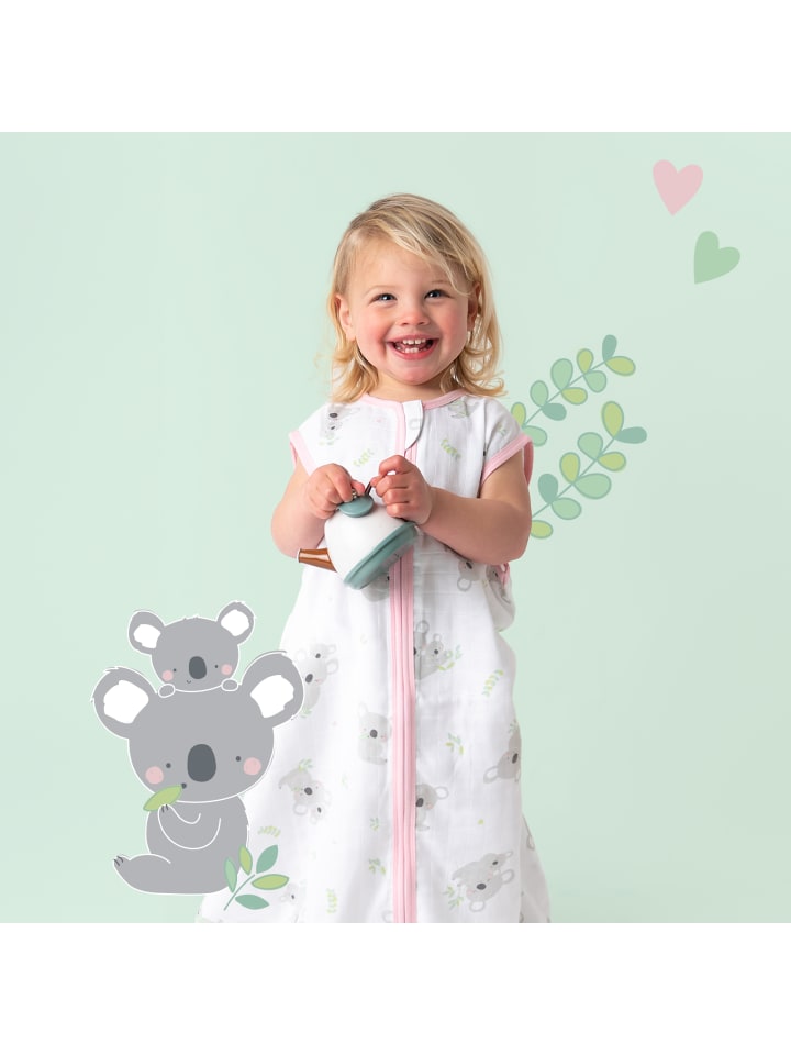 Schlummersack Musselin Babyschlafsack, 0.5 TOG in Rosa-Weiß günstig kaufen