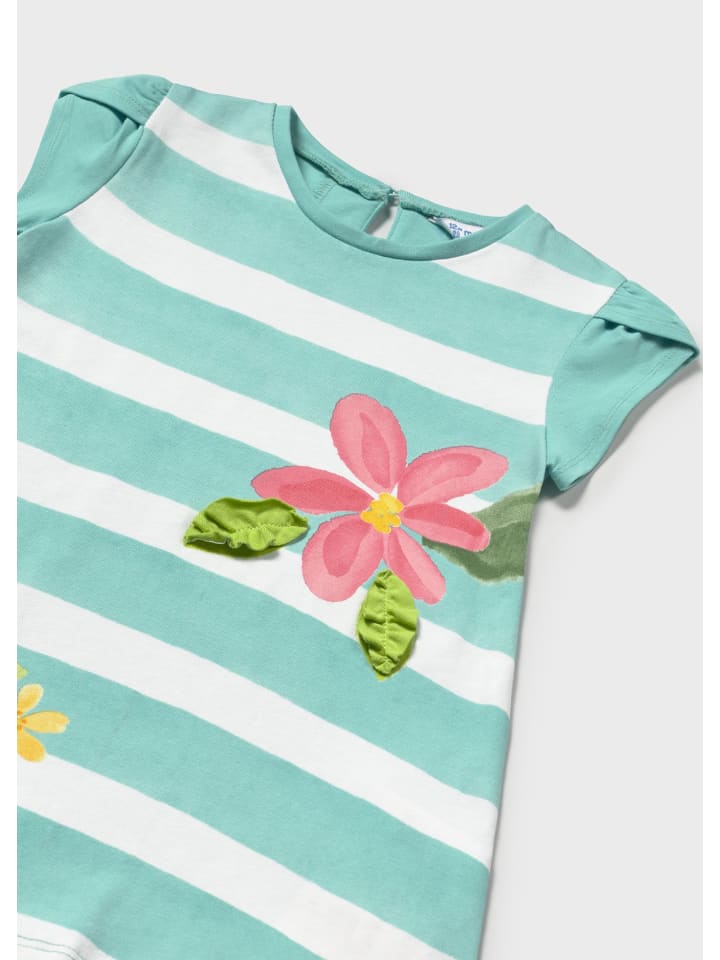Mayoral Sommerkleid aus Jersey mit Blumen in wasserblau günstig kaufen