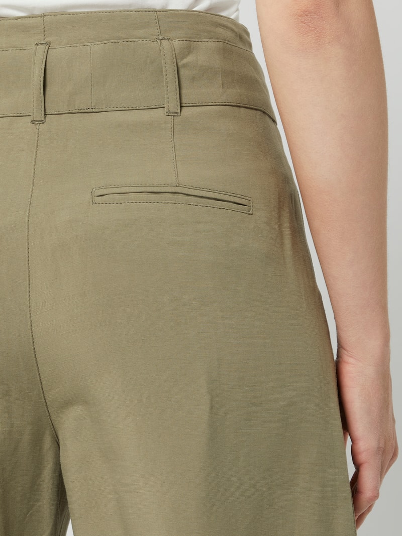 Shorts mit Leinen-Anteil Modell 'Lillit' in khaki