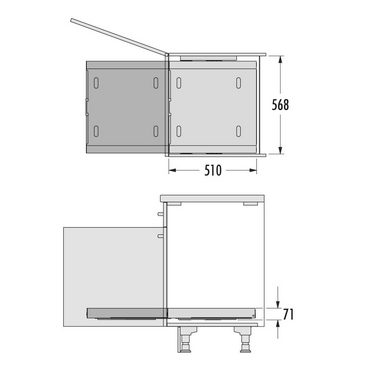 Hailo Auszug, für 60 cm Unterschrank mit Drehtür