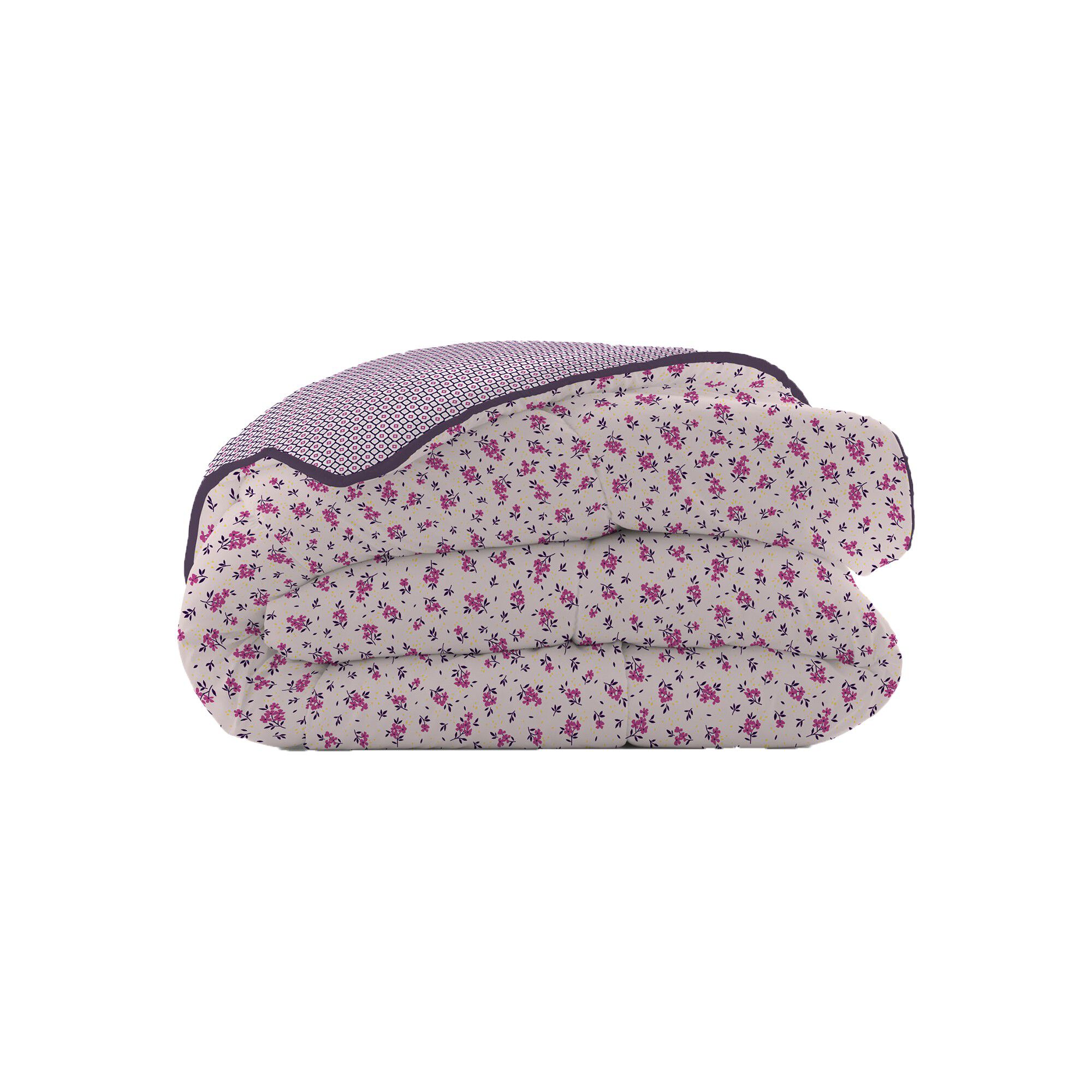Couette microfibre micro imprimé fleurs 200 g/m²