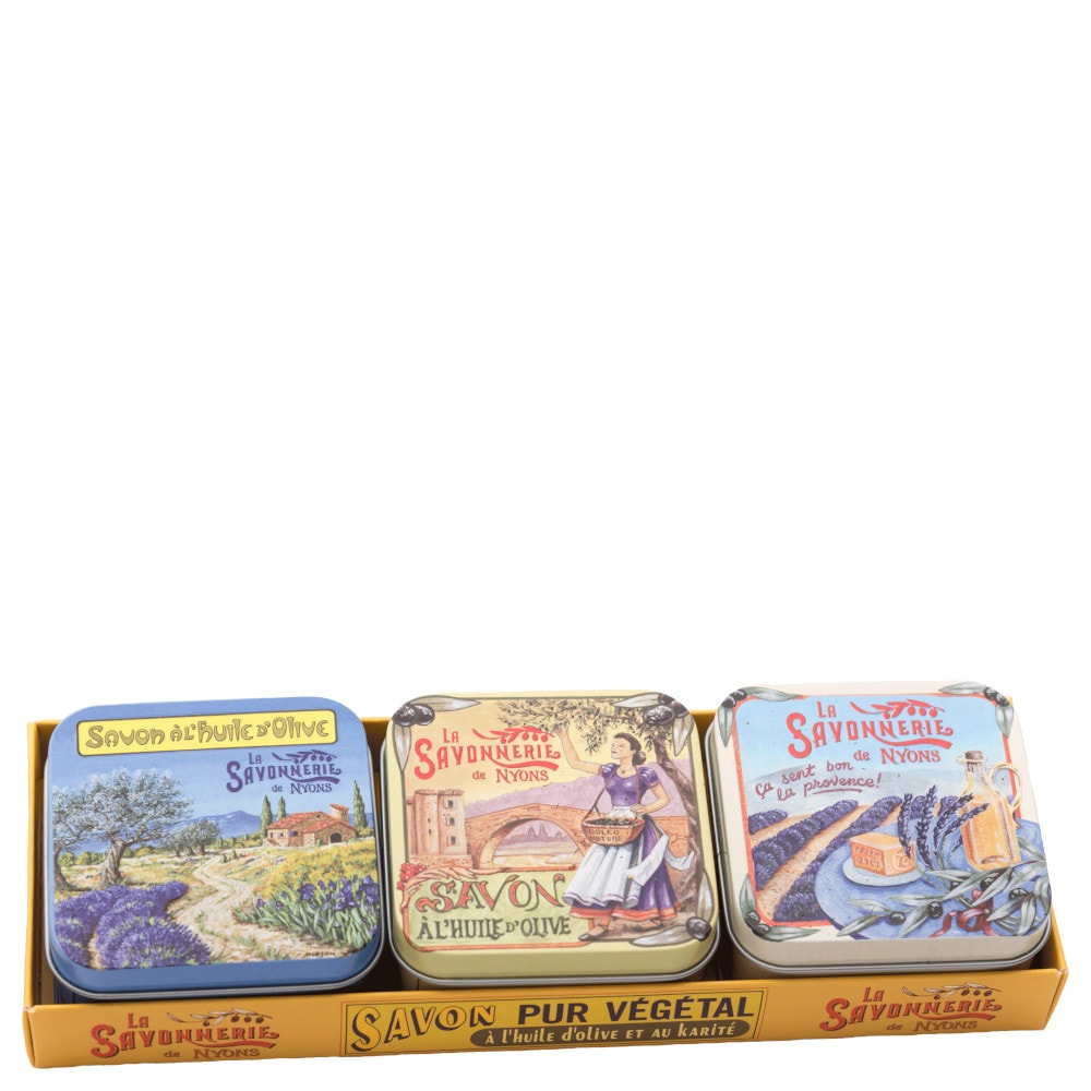 La savonnerie de nyons Lot de 3 Boîtes à Savon Lavande 100g Provence Savon