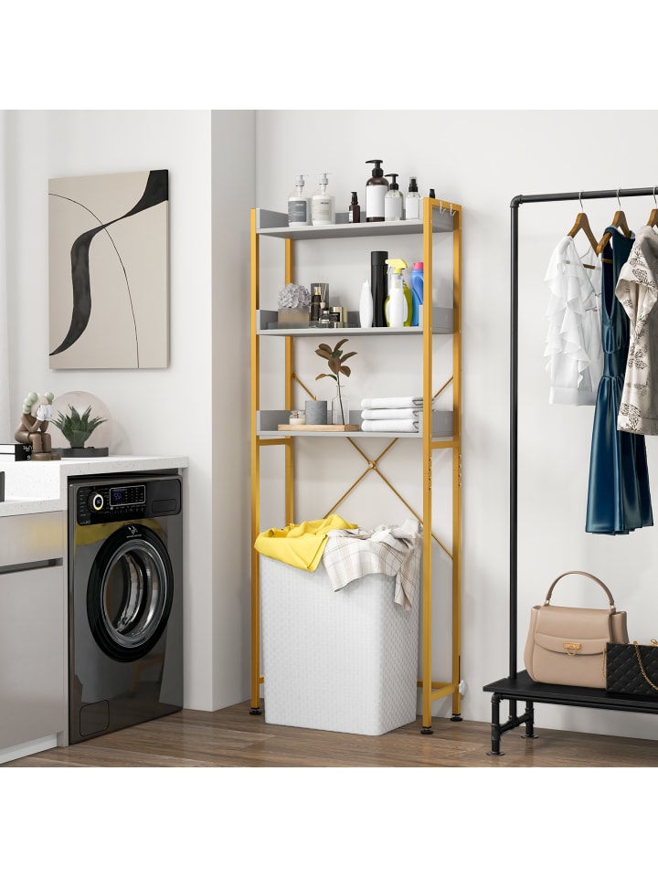 COSTWAY Toilettenregal 3-stufig in Gold günstig kaufen onesize