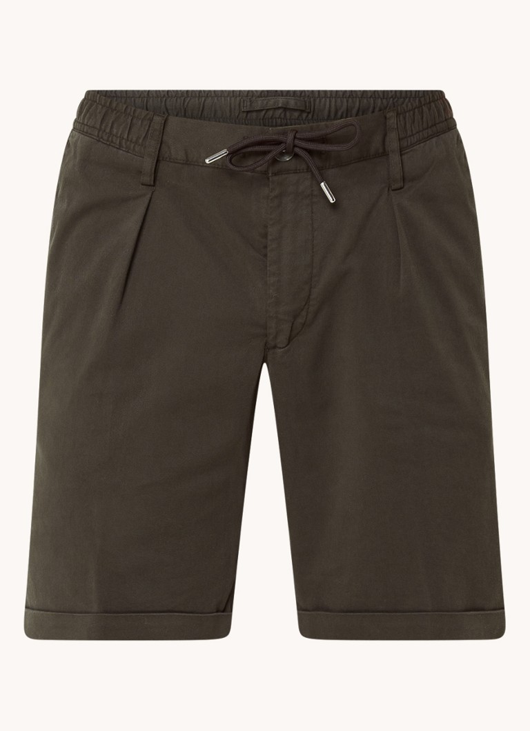 Pantaloni chino Profuomo, cu croială dreaptă și șnur de strângere.