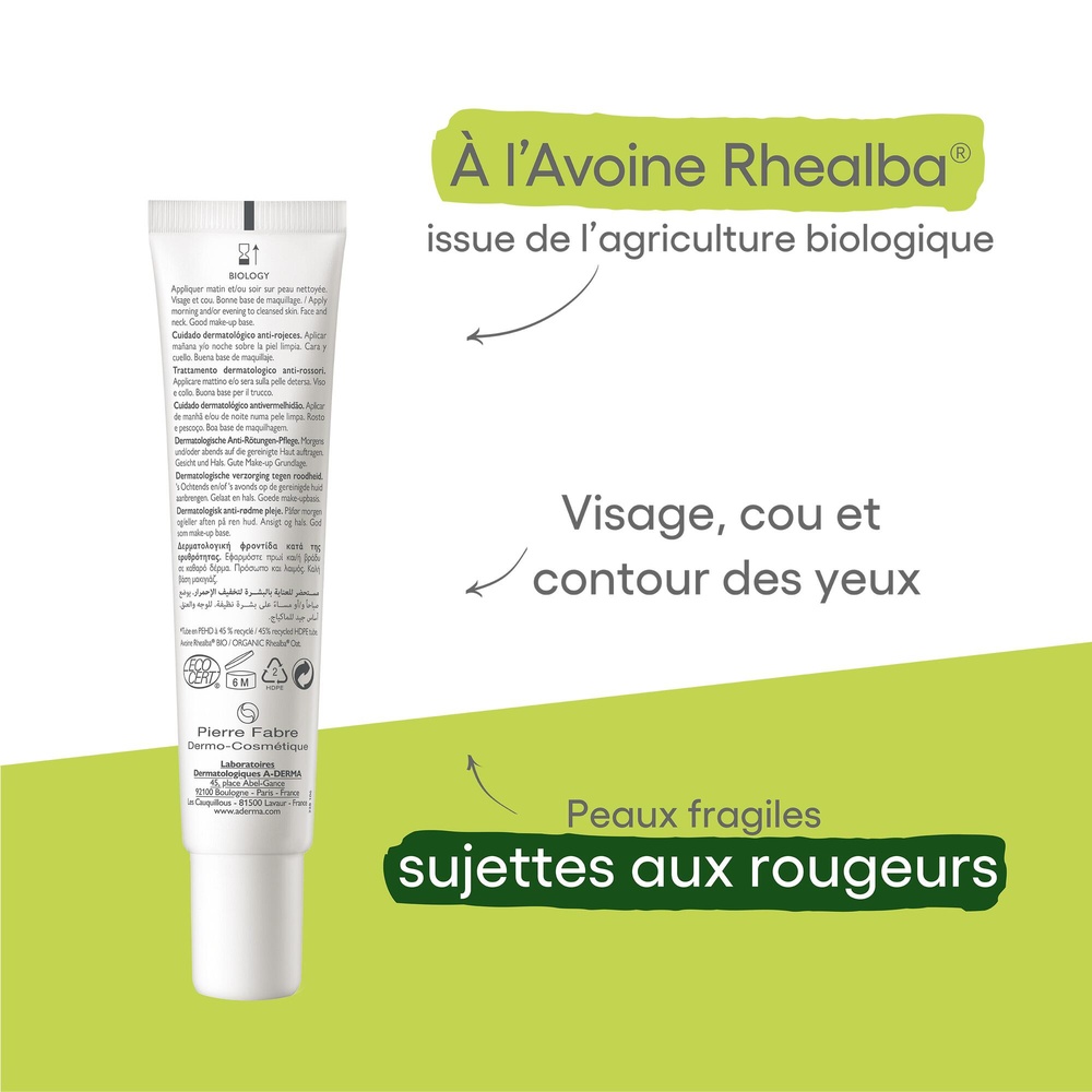 A-Derma Biology - Soin dermatologique anti-rouge urs BIO Soin visage