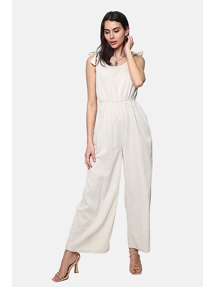 Le Jardin du Lin Leinen-Jumpsuit in Creme günstig kaufen