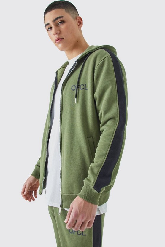 Official Colorblock Trainingsanzug mit Reißverschluss und Kapuze