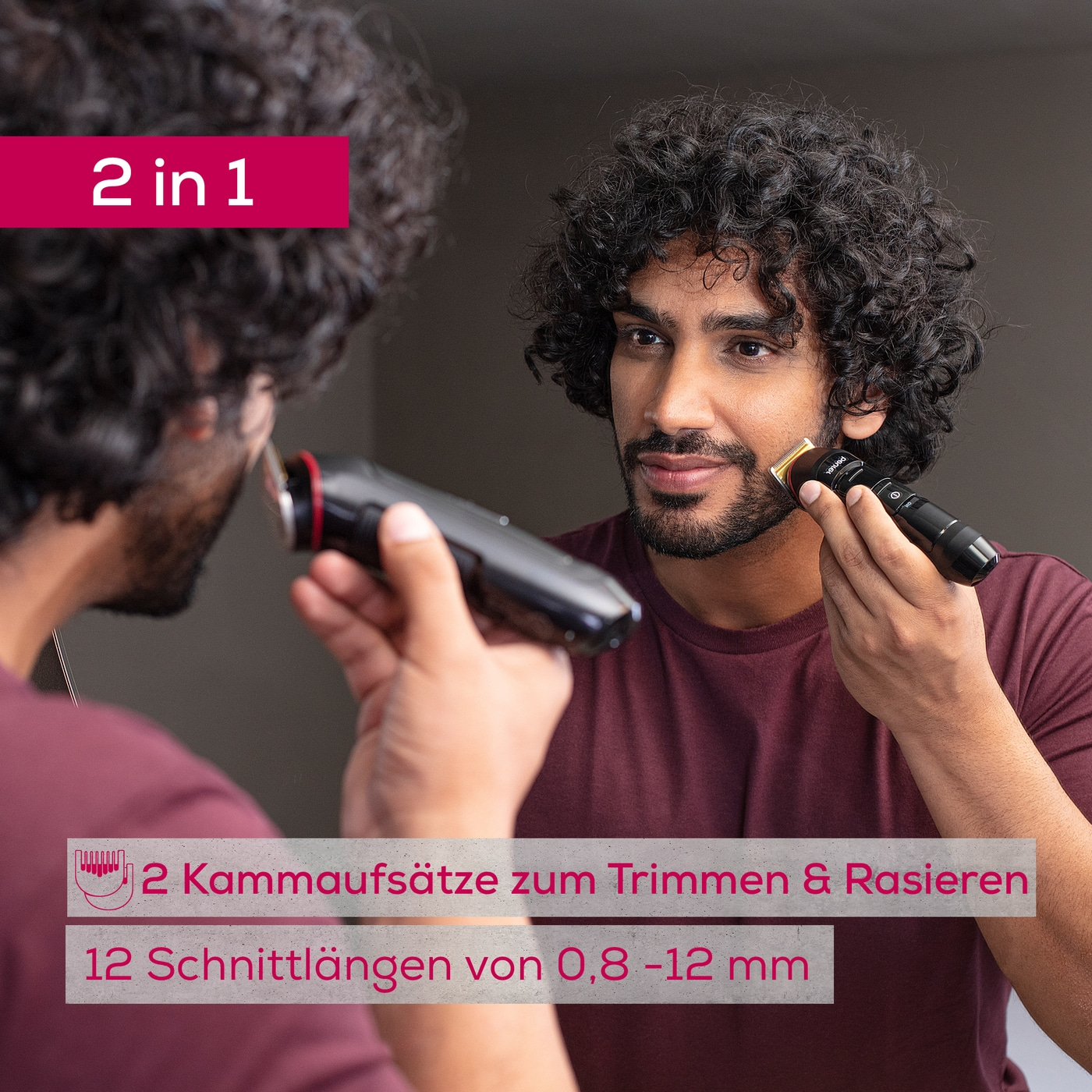 Beurer Barttrimmer MN4X-Abwaschbarer Trimmer mit Edelstahlklinge und Titaniumbeschichtung
