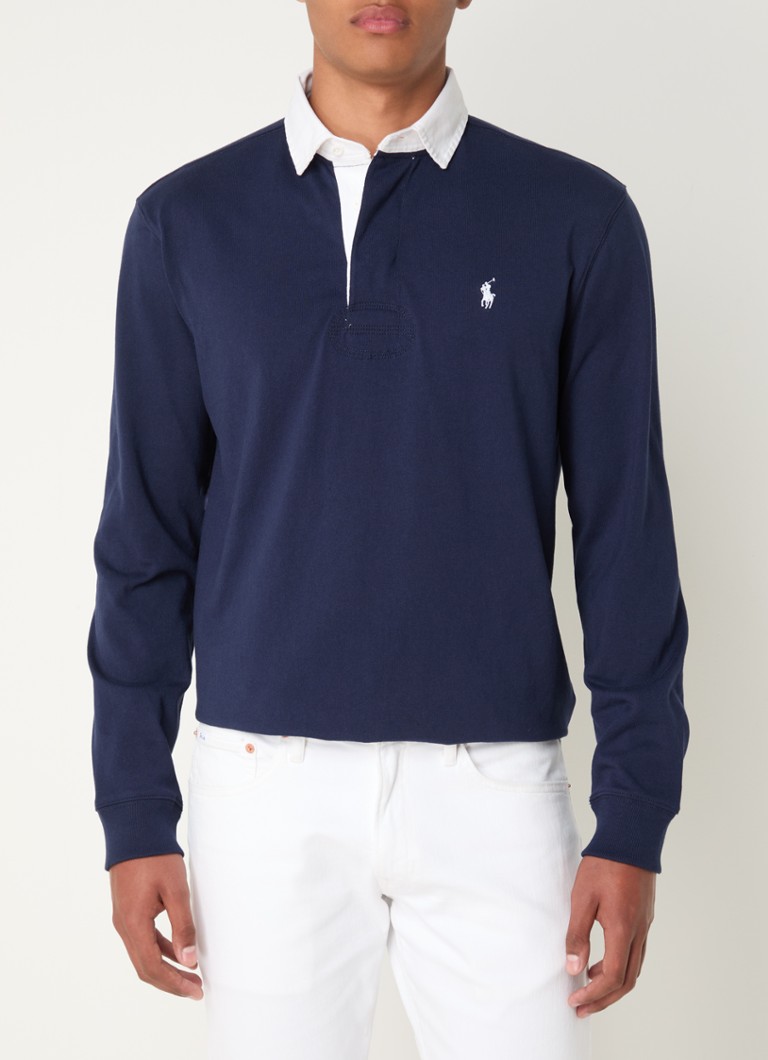 Tricou polo cu mânecă lungă din bumbac, de la Ralph Lauren, cu croială slim fit