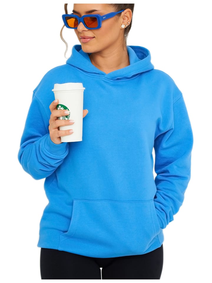 DAILY COTTON Kapuzenpullover - DCPRESOV Basic Oversize Hoodie Einfarbig Sweatshirt in Blue günstig kaufen