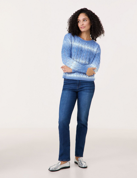 Pullover mit Zopfmuster und Farbverlauf