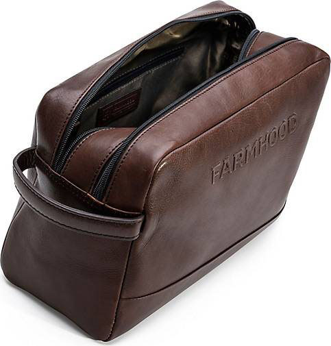 FARMHOOD Memphis XL Kulturbeutel Leder 30 cm