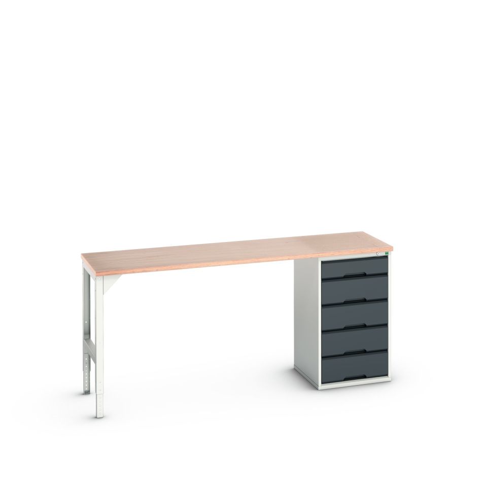 Bott 16921950.19 Verso pracovný stôl 5 zásuviek Šírka / veľká 2000 mm Preglejka RAL 7016