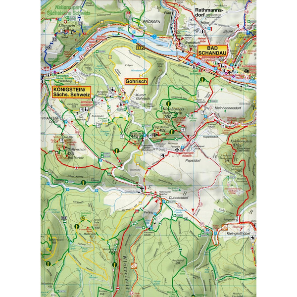 Große Wander- und Radwanderkarte Sächsisch-Böhmische Schweiz 1 : 30 000 - Wanderkarte