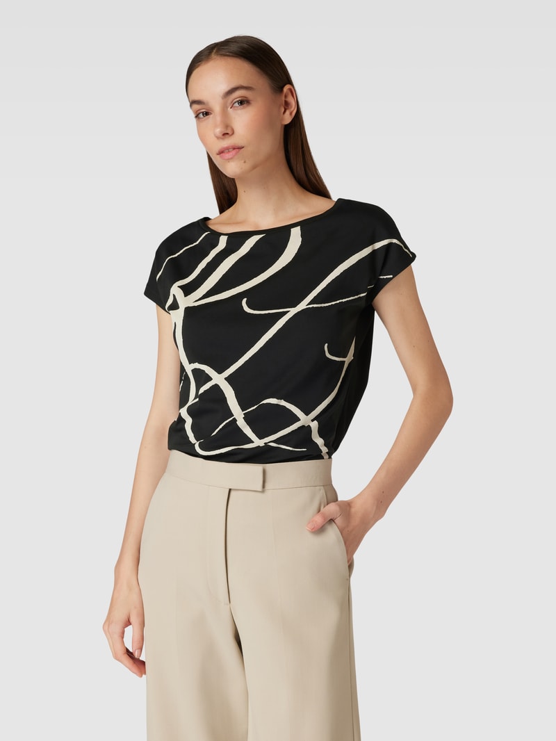 T-Shirt mit Label-Print Modell 'GRIETA' in black