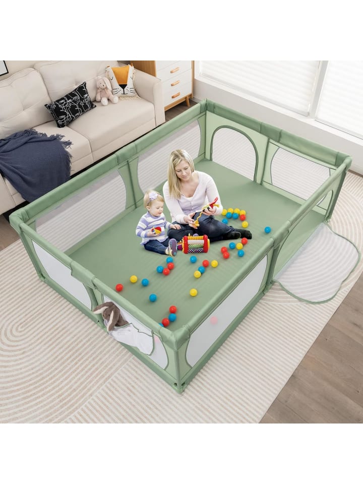 COSTWAY Laufgitter mit 50 Spielbällen in Grün günstig kaufen 68 cm