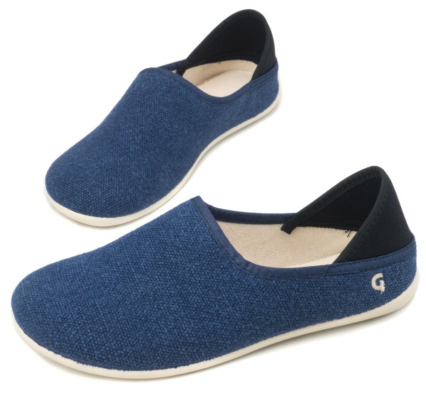 Gottstein ~ Leinen Slipper Slip-On Vegan ~ blau meliert