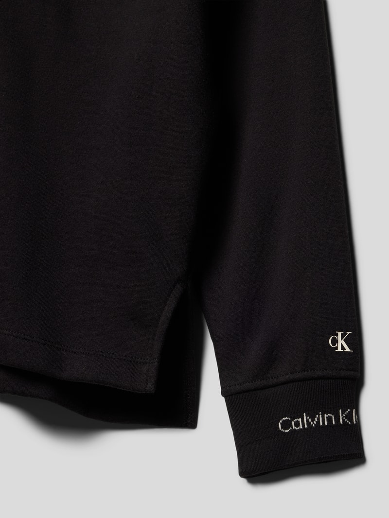 Hoodie mit Kapuze Modell 'TARSIA' in schwarz