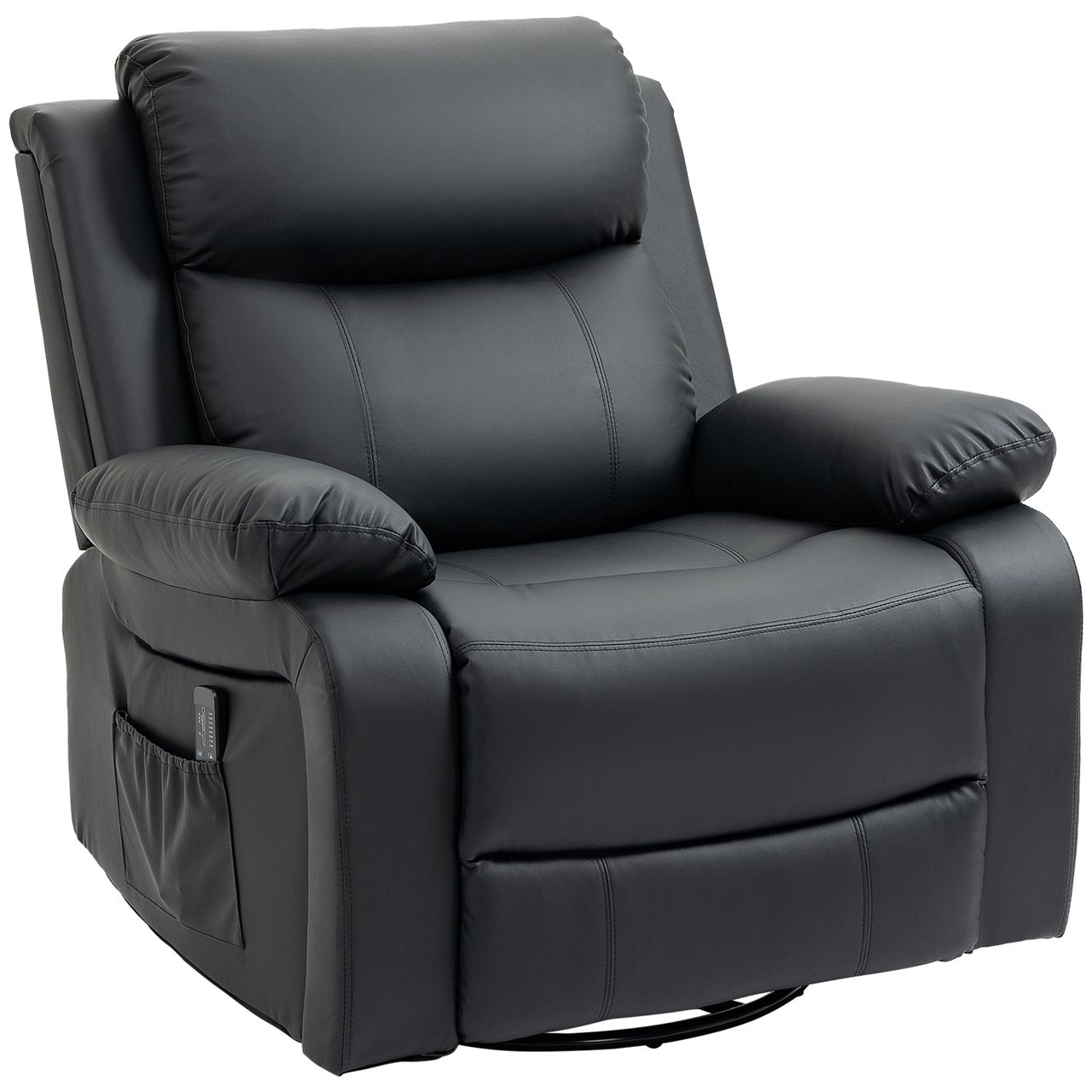 HOMCOM Massagesessel Drehbarer Relaxsessel mit 8 Vibrationsköpfen, Liegefunktion