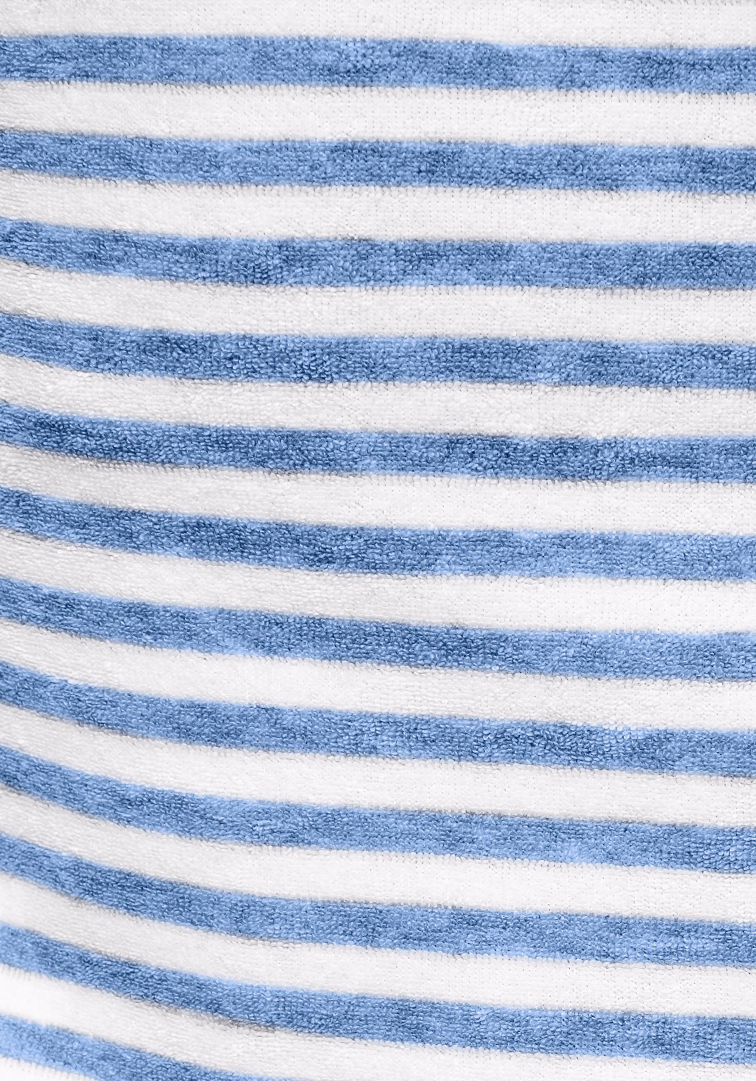 KangaROOS Damenbademantel Luana, Kurzform, Leichtfrottee, Kapuze, Gürtel, Streifen - Bademantel für Damen, gestreift, XS-2XL