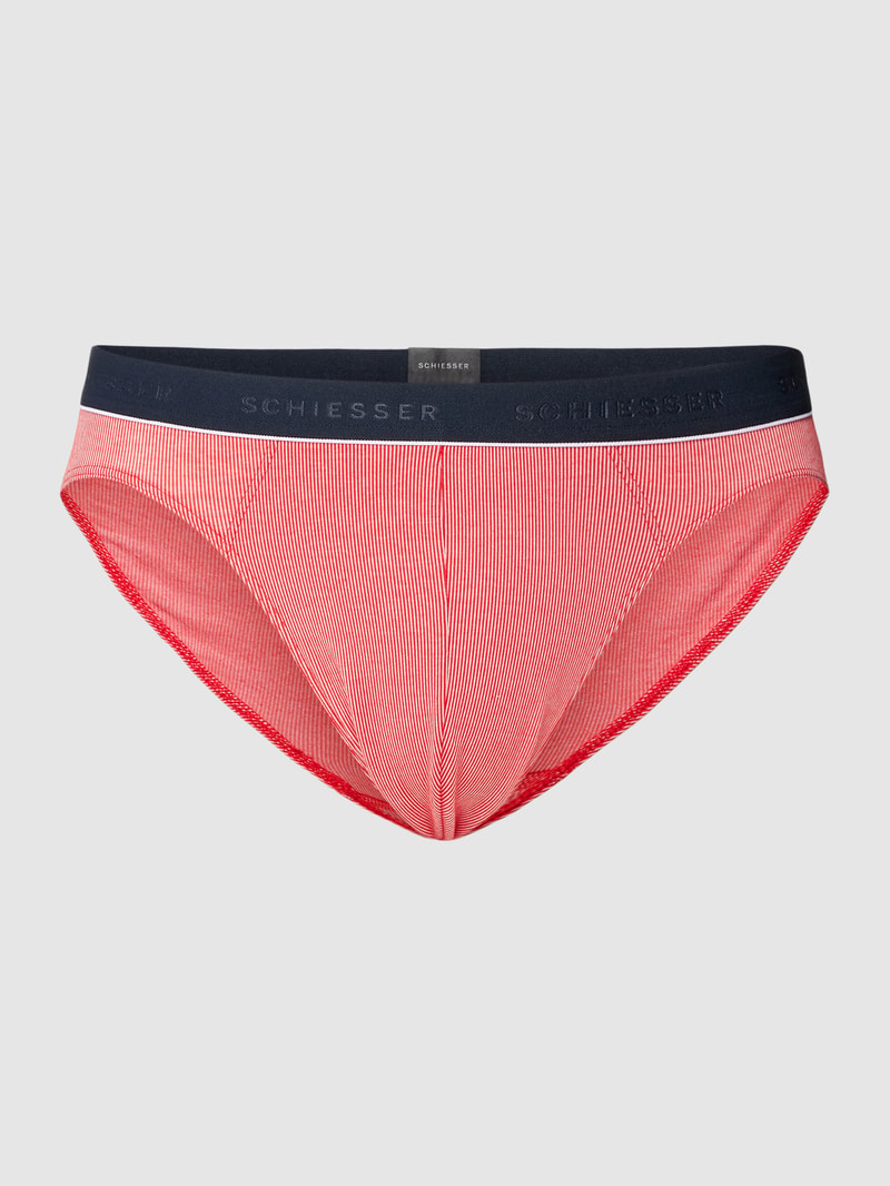 Slip mit Streifenmuster in rot