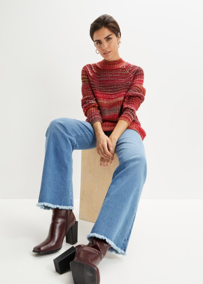 Pullover in Melange-Optik
