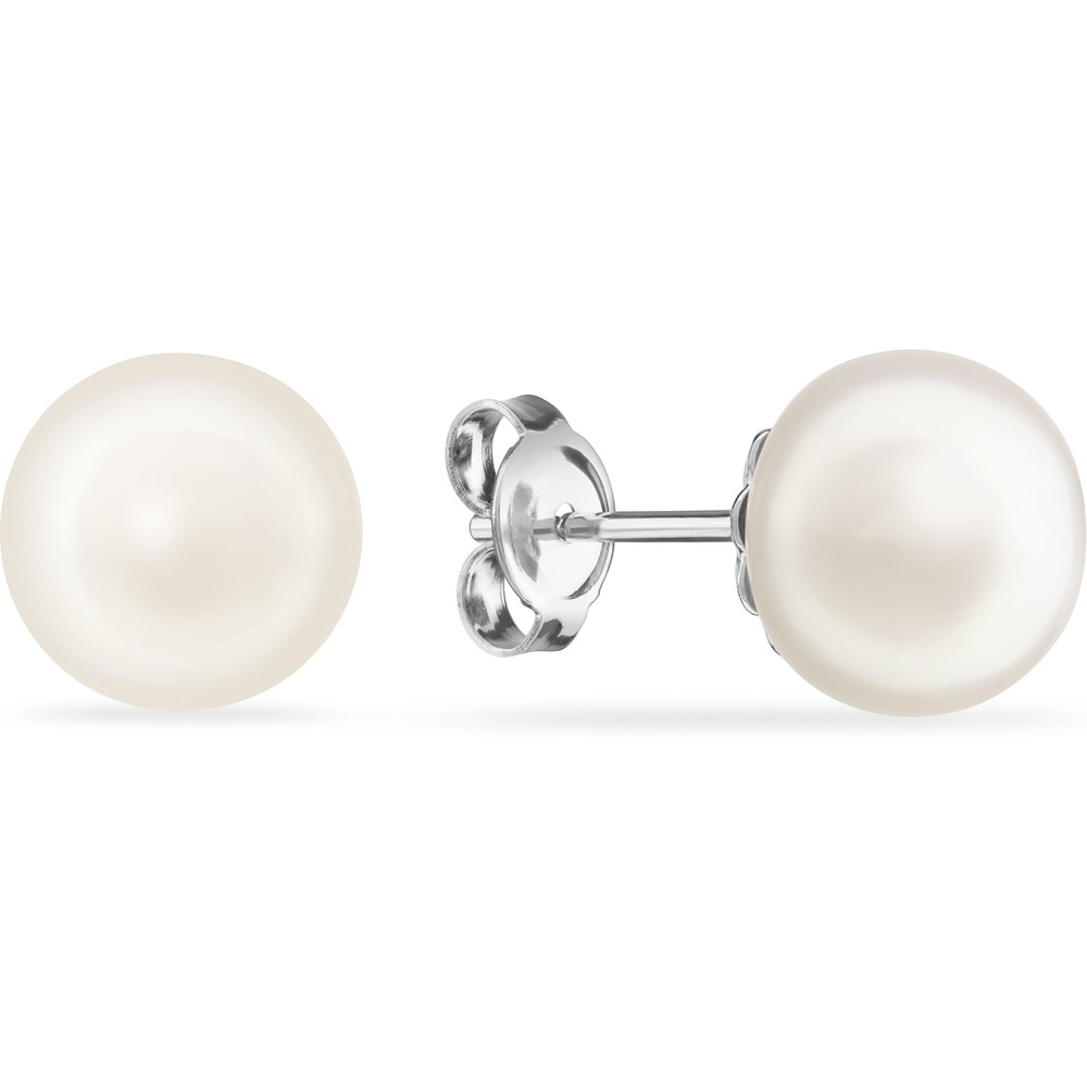 Valeria Boucles d'oreilles à fermoir à poussette 925 Argent argent Boucles d'oreilles