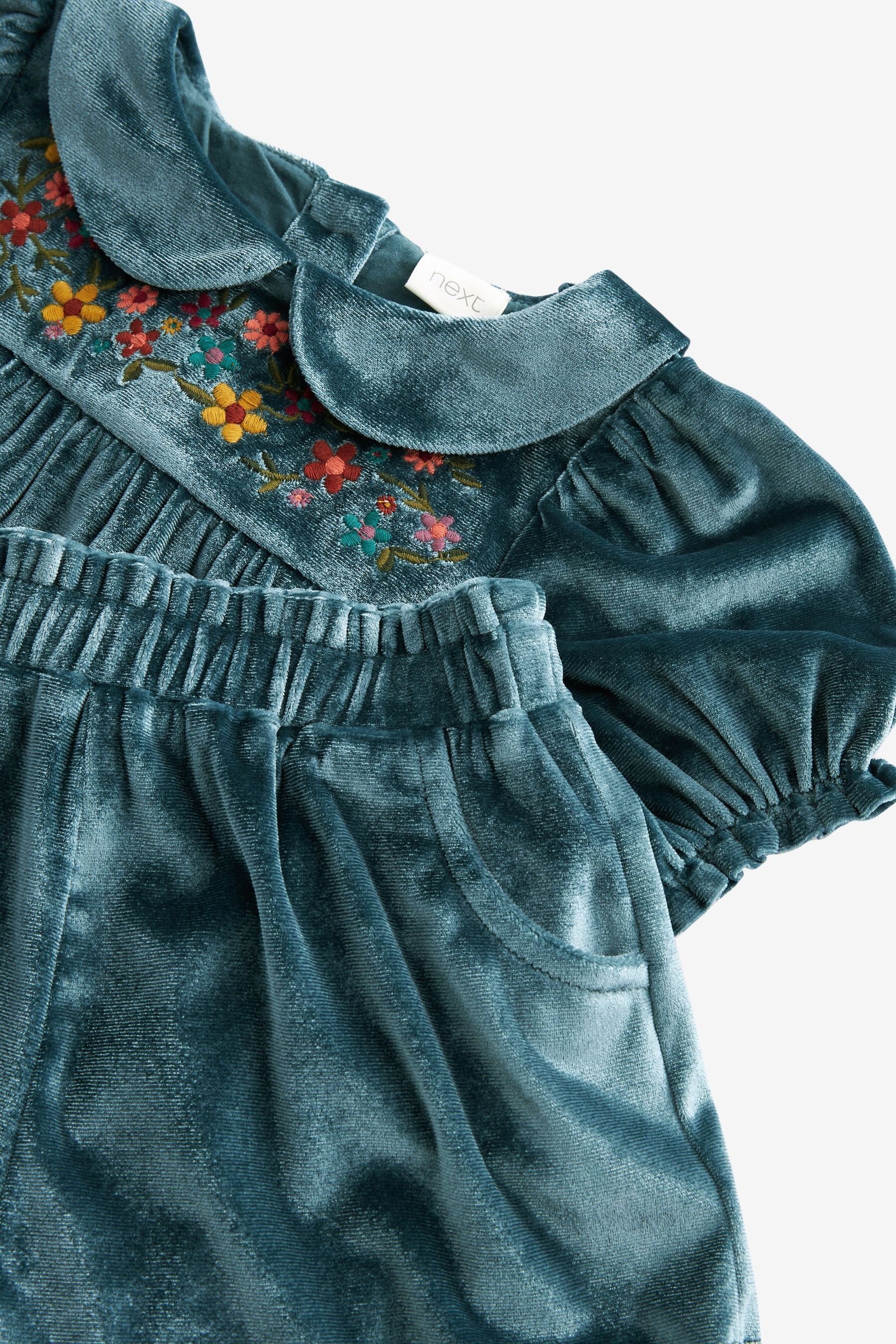 Next Langarmbluse Shorts und Bluse aus Samt (2-tlg)