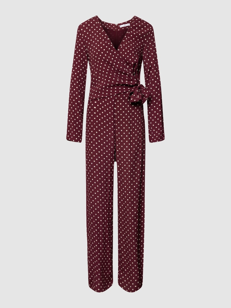 Jumpsuit mit Allover-Muster Modell 'INKA' in dunkelrot