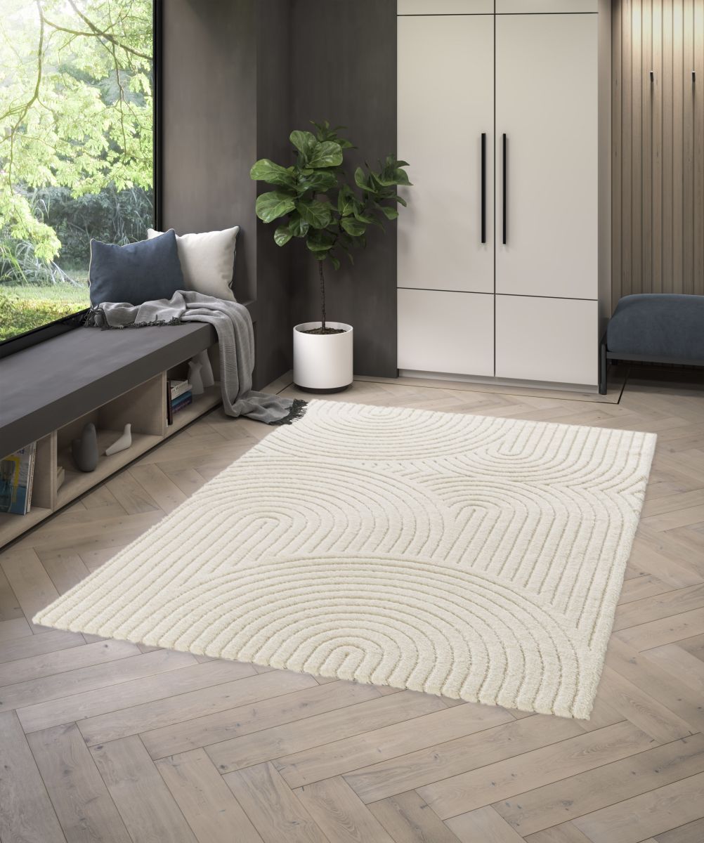 Webteppich Cocoon beige 80 x 150 cm