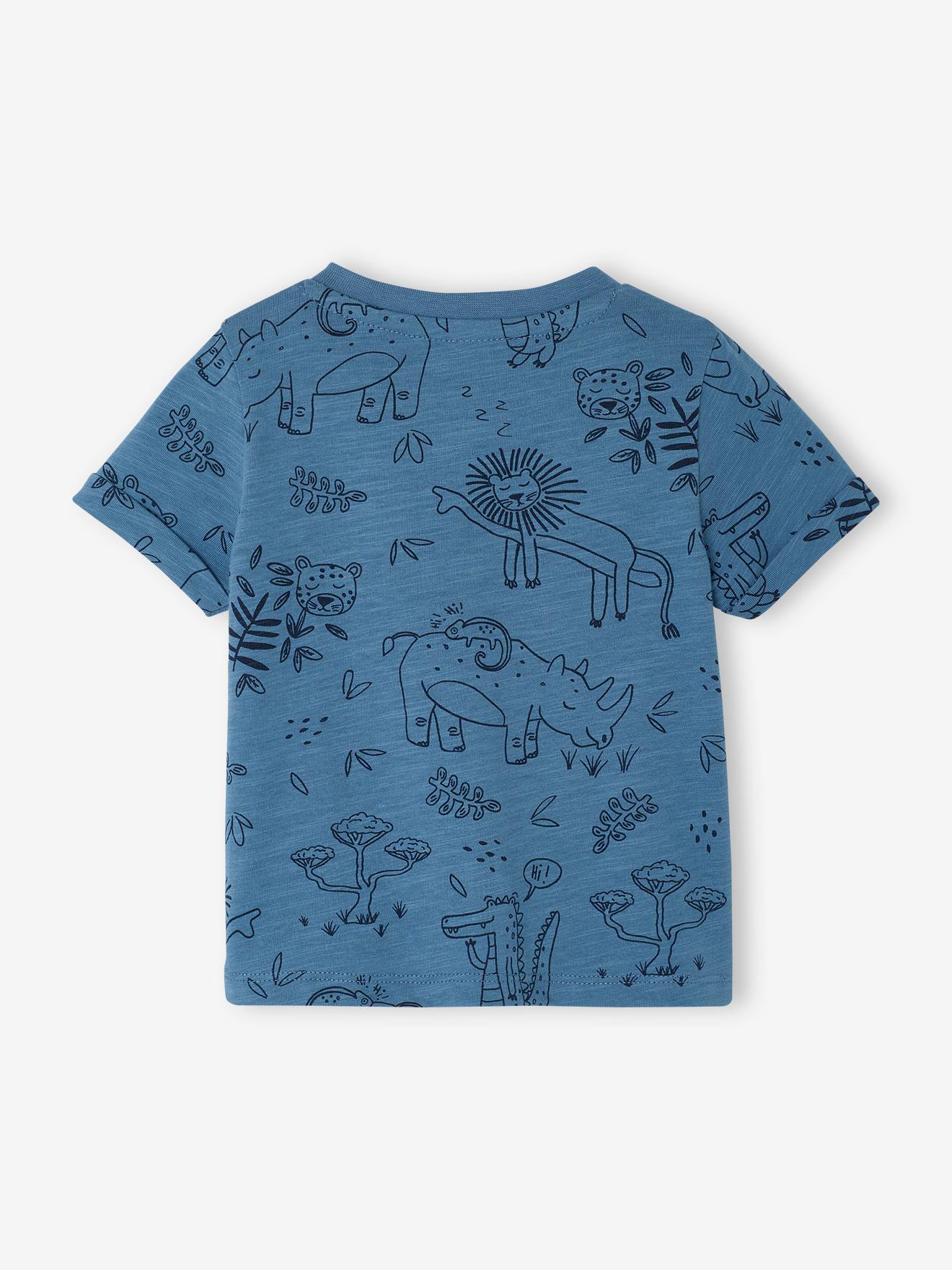 Vertbaudet Baby T-Shirt mit Dschungelprint Oeko-Tex - blau
