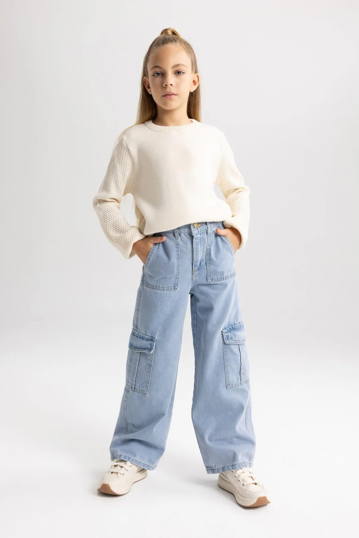 DeFacto  Cargo-Jeanshose mit weitem Bein für Mädchen