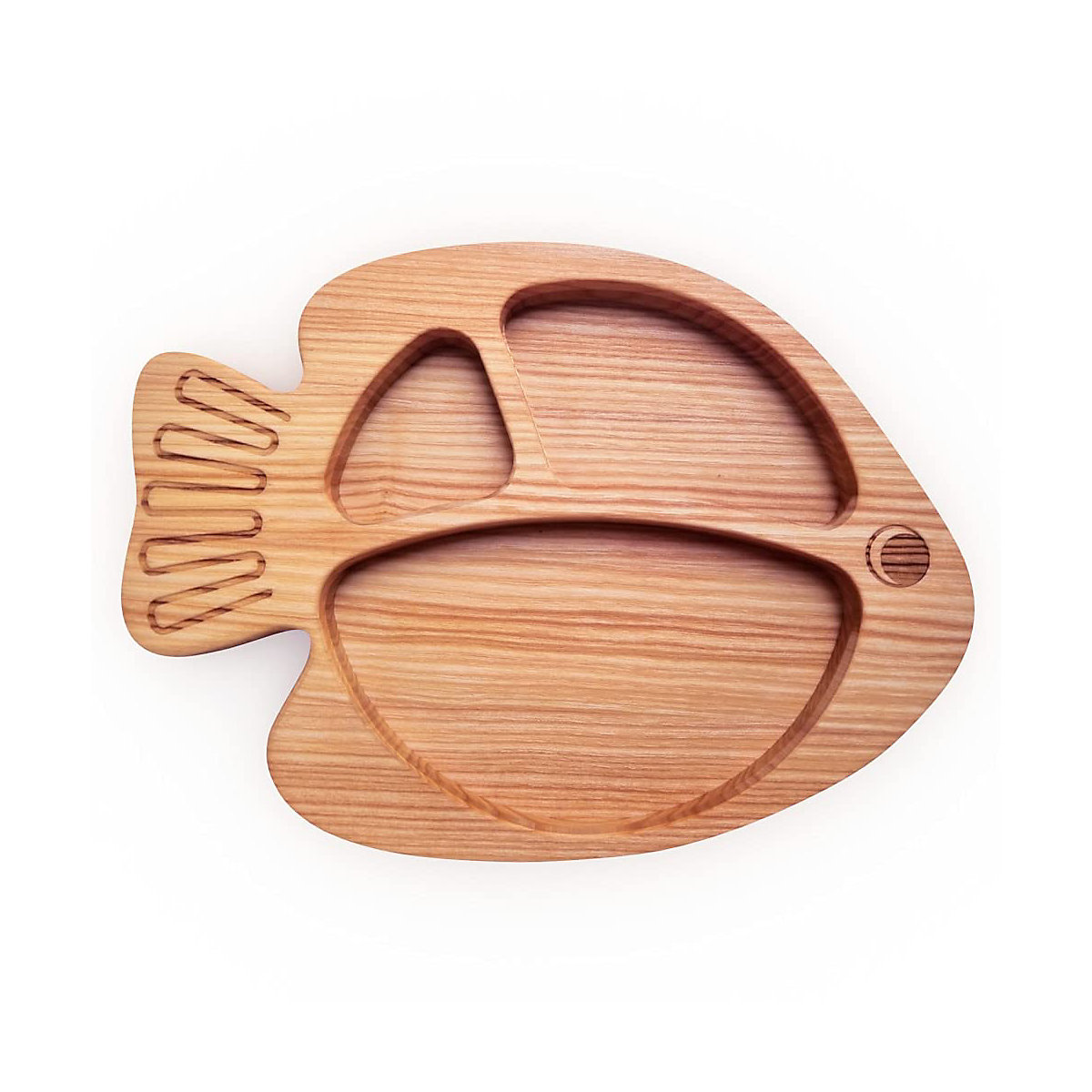 Kinder Holzteller Fischy aus naturbelassenem Eschenholz