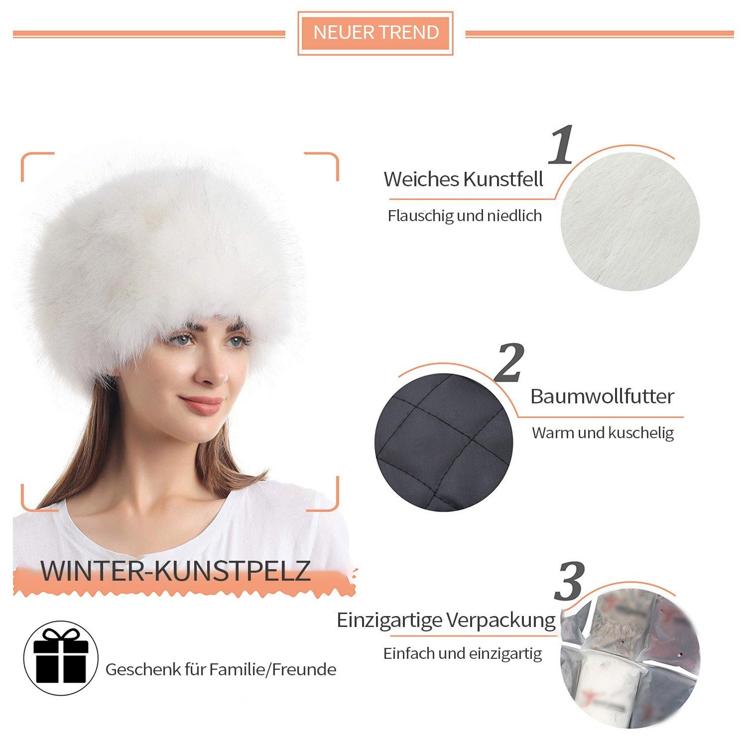 MAGICSHE Stirnband Warme Mütze Winter warme Ohrenschützer