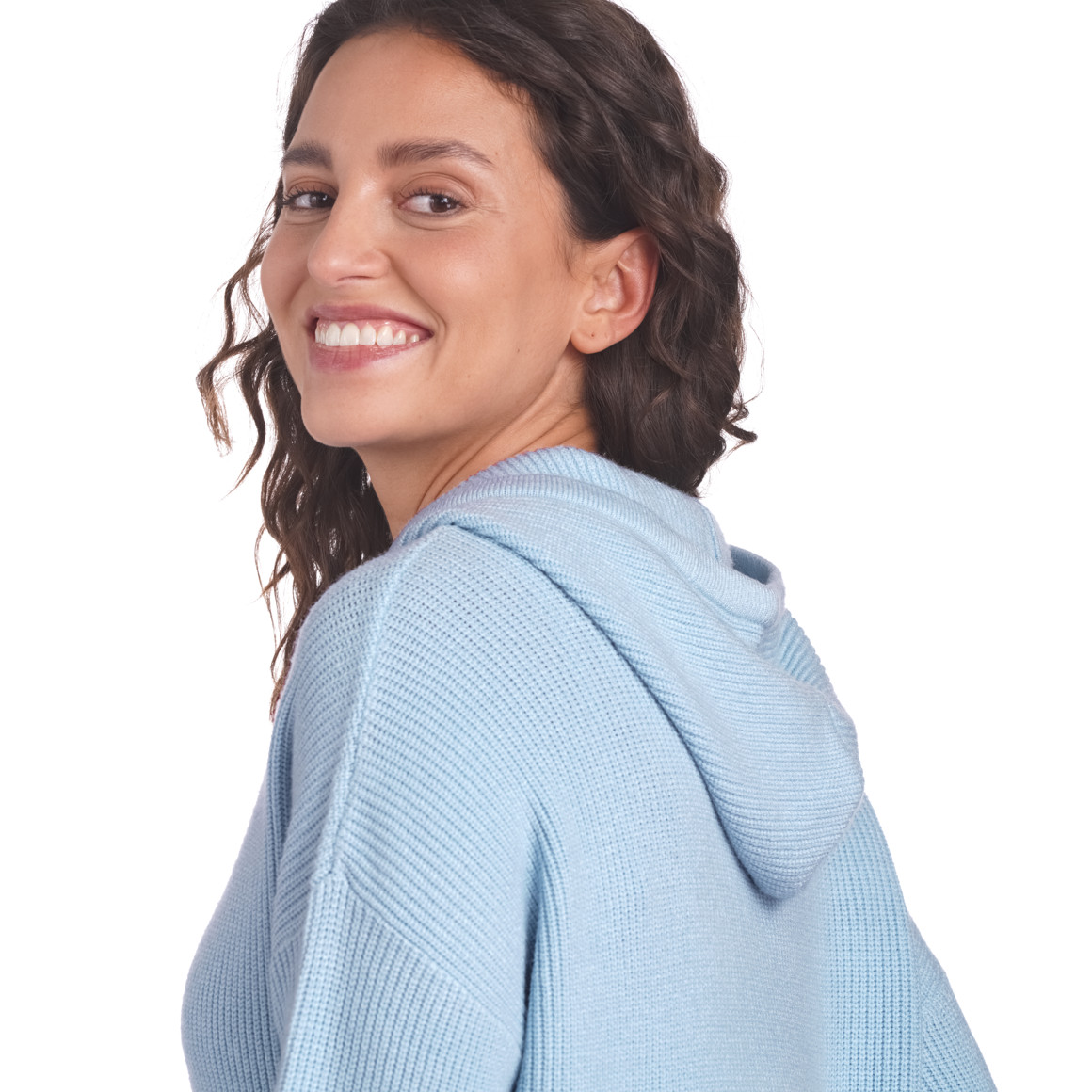 Damen Strickpullover mit Kapuze