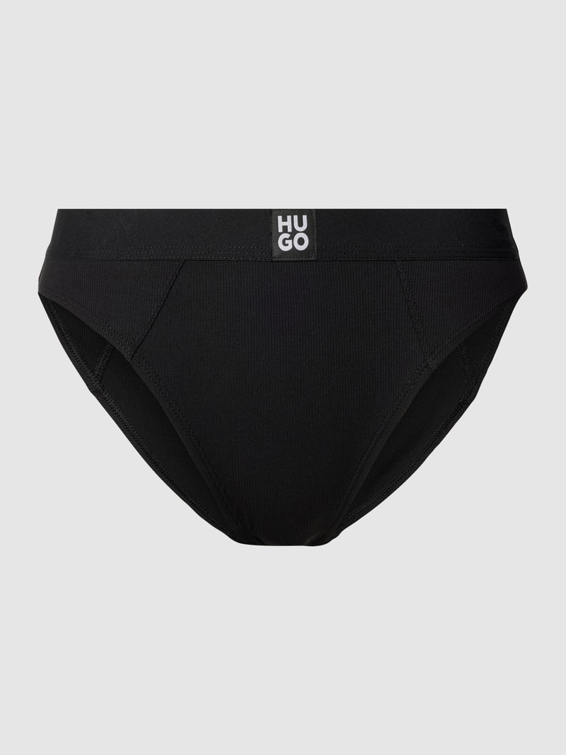 Slip mit Label-Detail Modell 'RIB' in schwarz