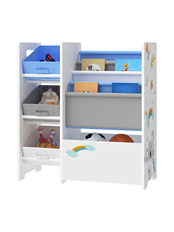 en.casa Kinderregal Vimianzo in Blau (H)60cm (B)65cm (T)30cm günstig kaufen onesize