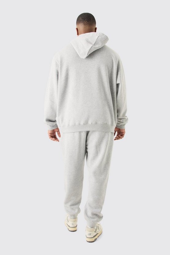 Plus graue Basic Slim-Fit Jogginghose