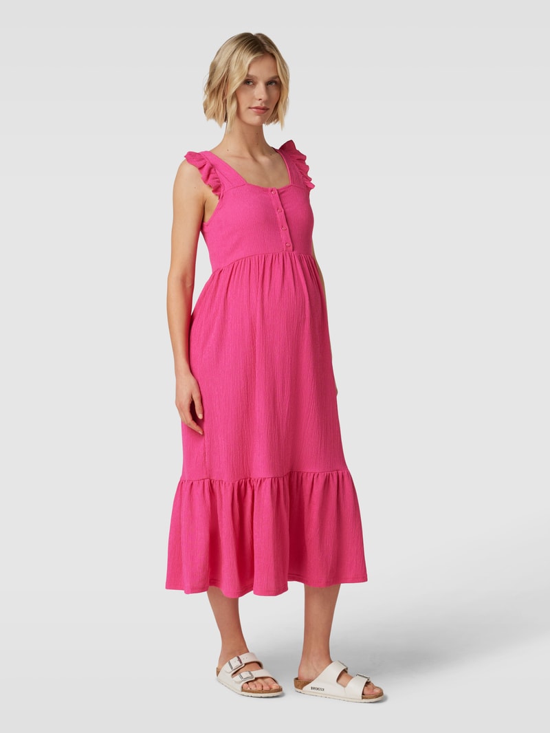 Umstands-Kleid mit kurzer Knopfleiste in pink