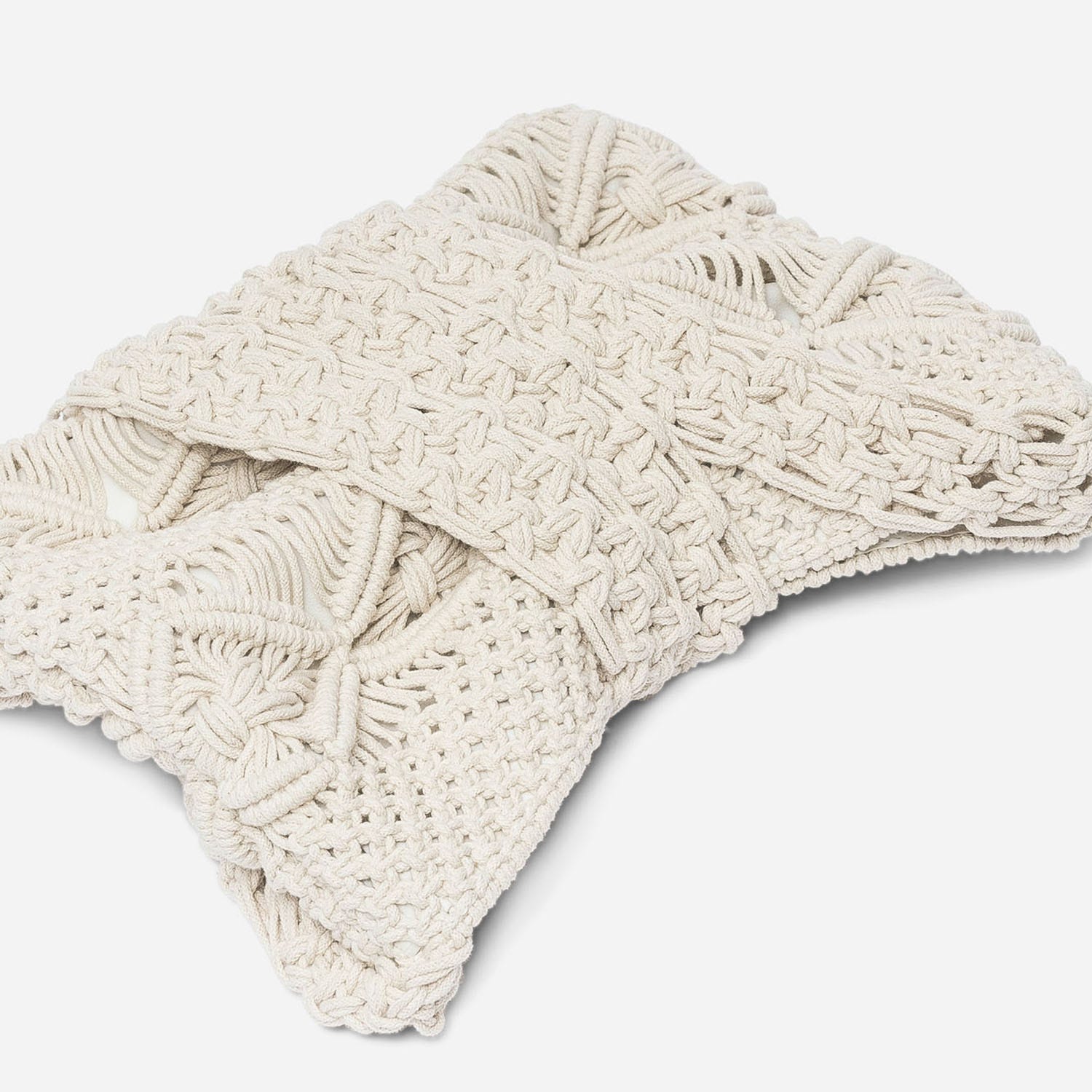 Sac bandoulière TEXTO beige en macramé