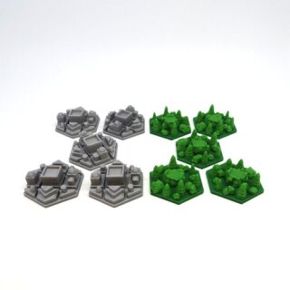 Extra Forest & City Tiles for Terraforming Mars - 10 Pieces